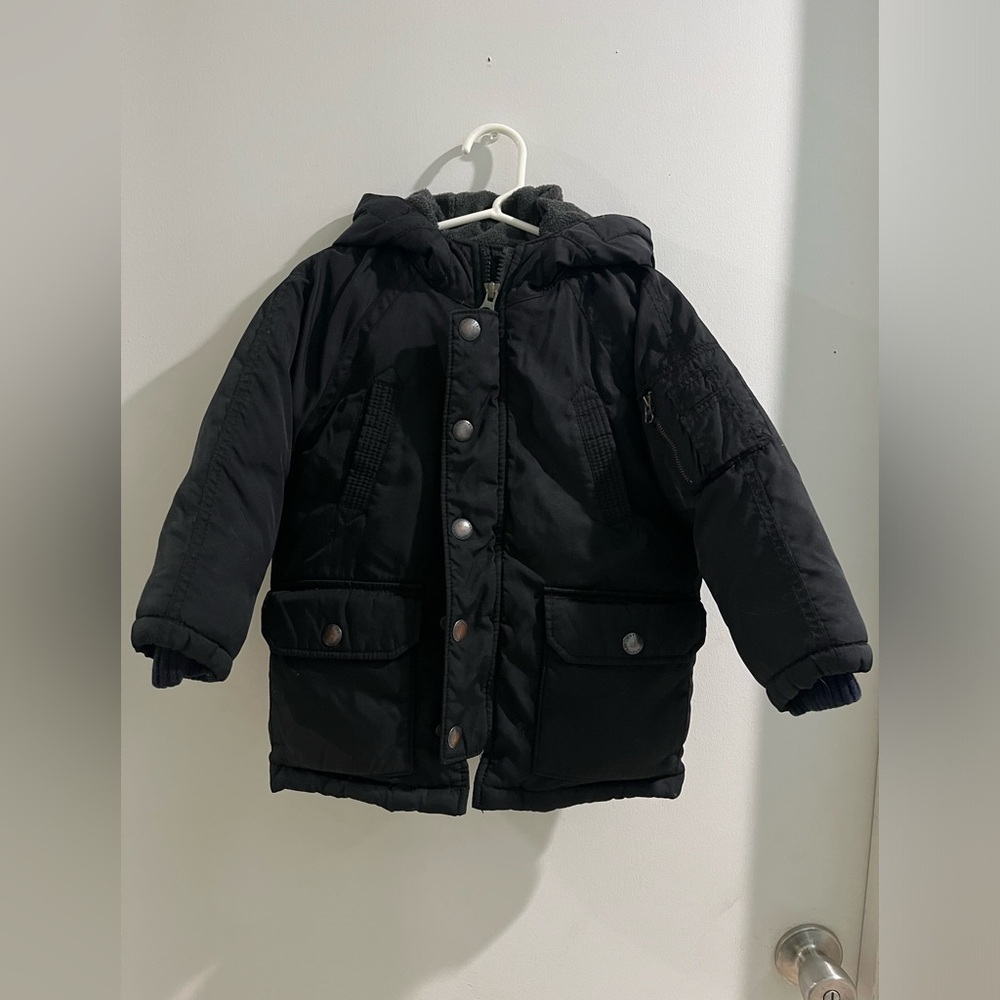 GAP Kids Black Puffer Jacket with Hood, size 3 years